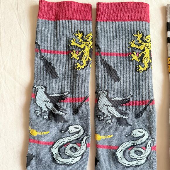 Harry Potter NWOT Two Pairs Socks Gray Black Red House Animal  Golden Snitch - Picture 3 of 10
